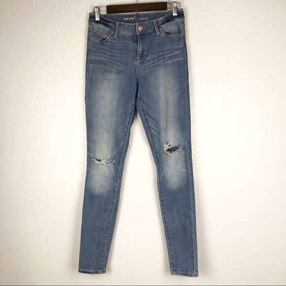 Old Navy High Rise Rockstar Distressed Jeans - Picture 1 of 6